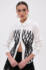 ALL OVER THE PLACE BUTTON DOWN