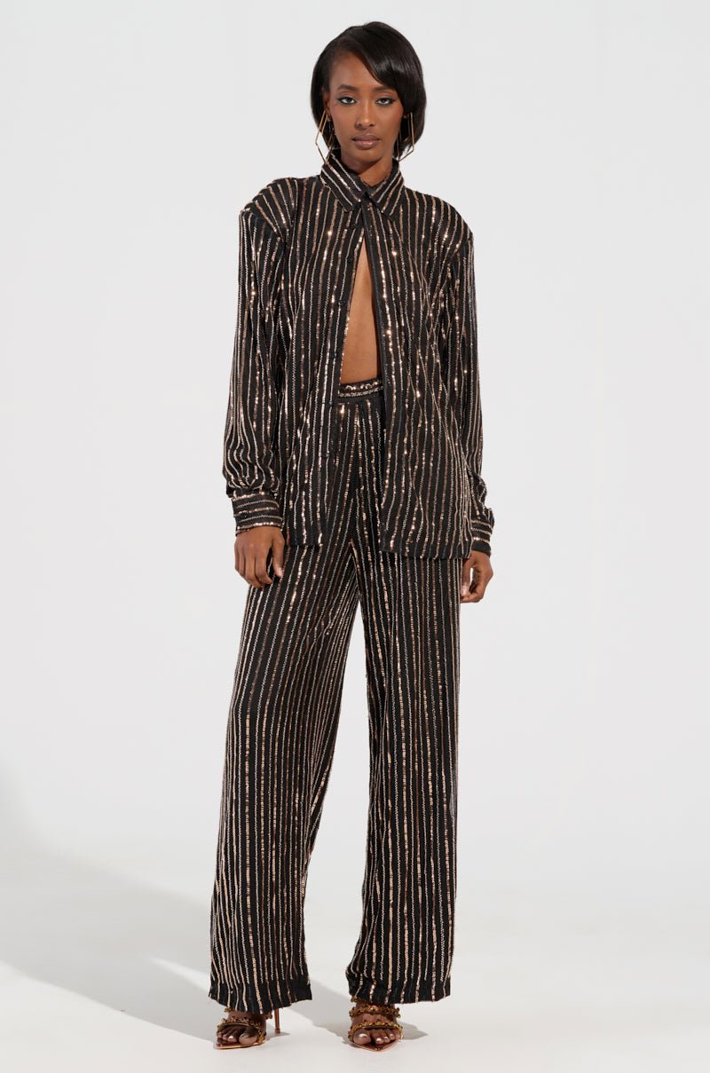 FLASHING LIGHTS BUTTON DOWN BLOUSE