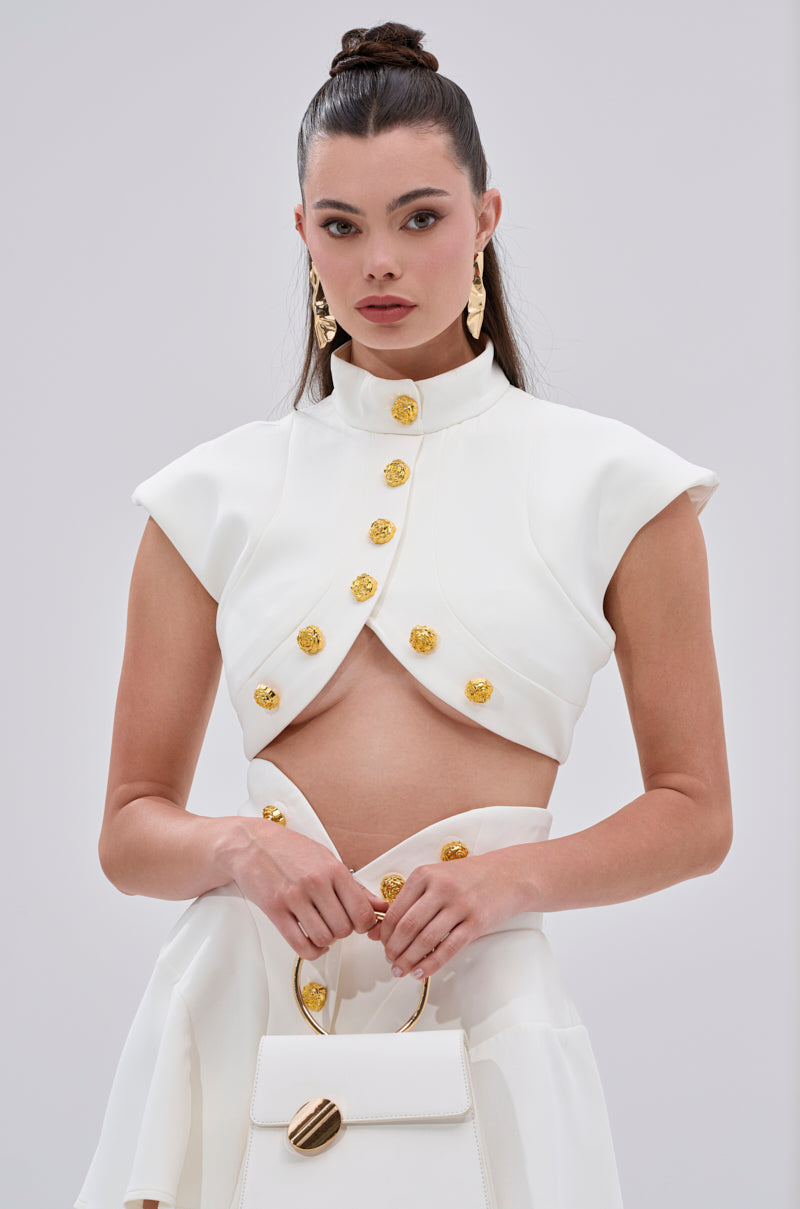 THINK ABOUT ME SLEEVELESS BLOUSE IN WHITE