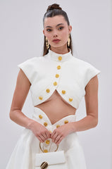 THINK ABOUT ME SLEEVELESS BLOUSE IN WHITE