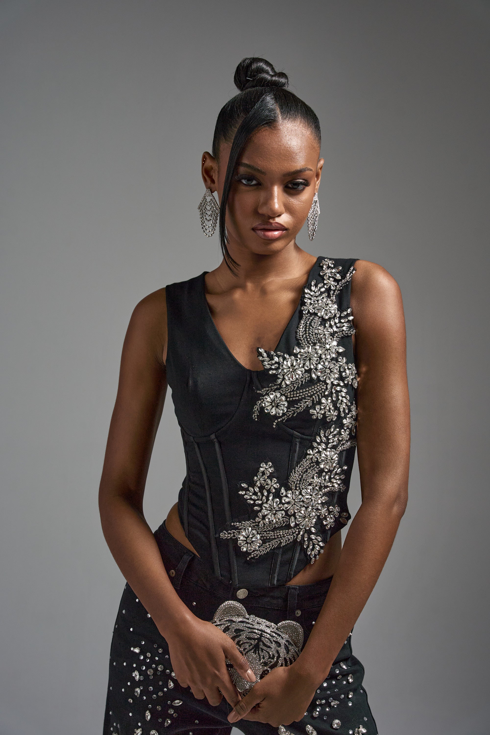 LOTS OF LOVE TO GIVE RHINESTONE BLOUSE