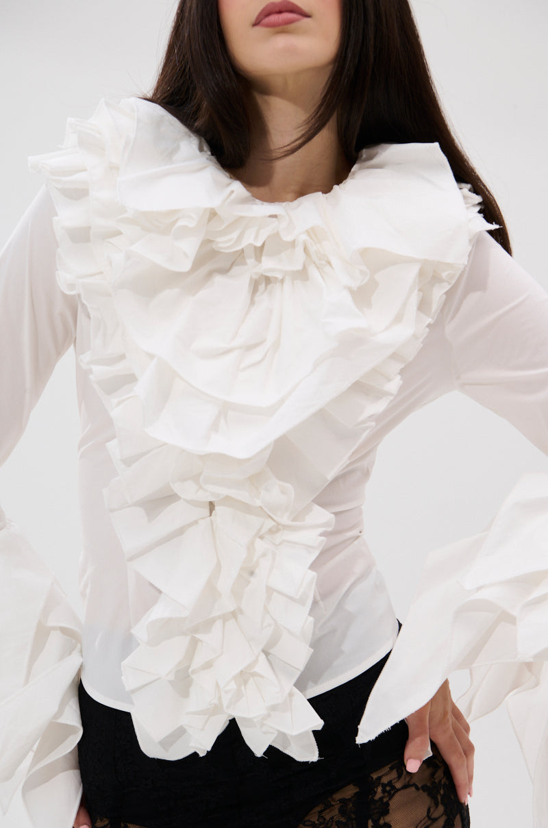 OVER THE TOP RUFFLE BLOUSE