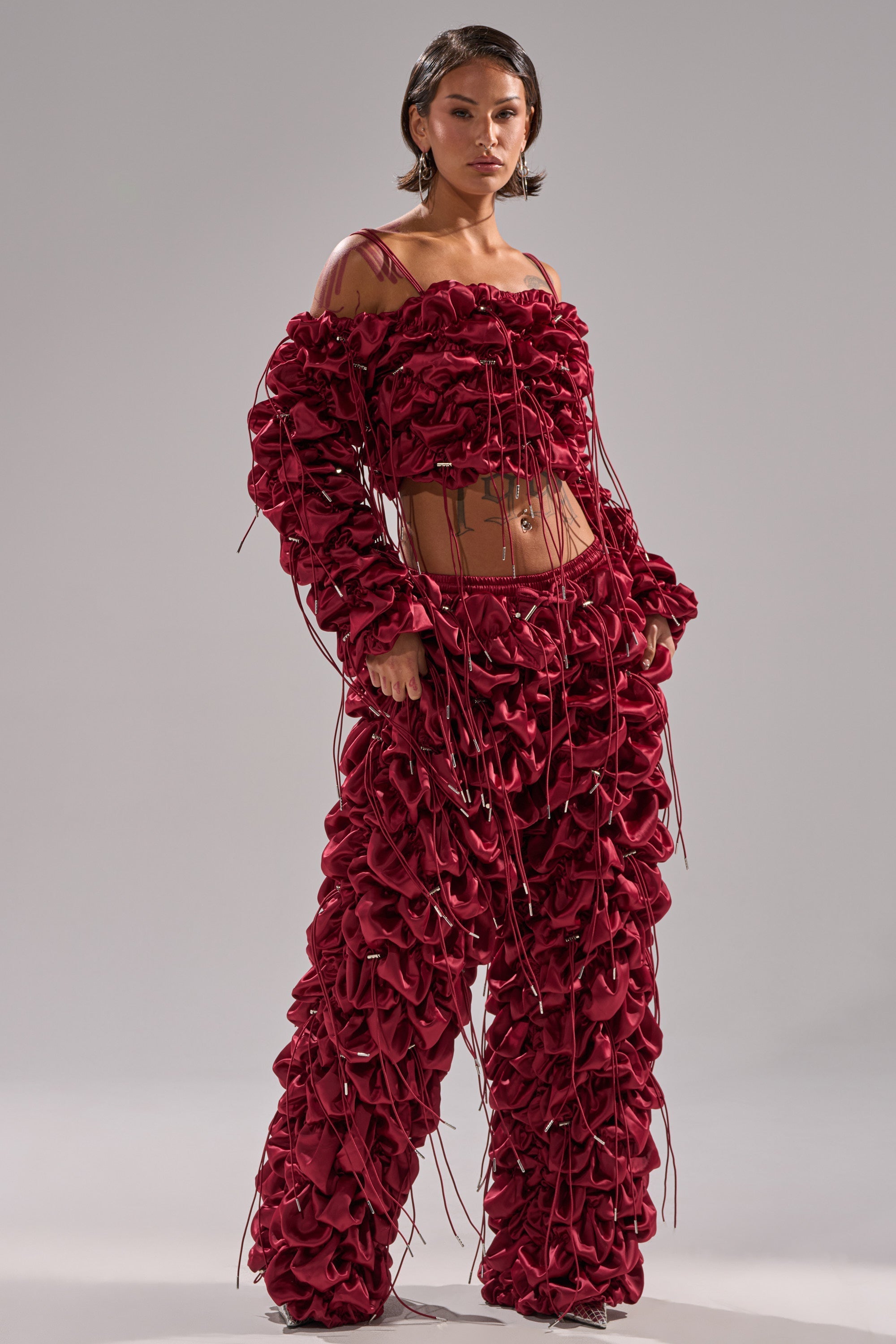 FEELING FUNKY TIE BLOUSE