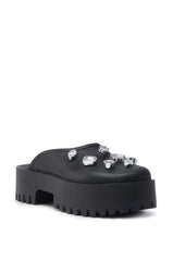AZALEA WANG HAIN BLACK EMBELLISHED FLAT