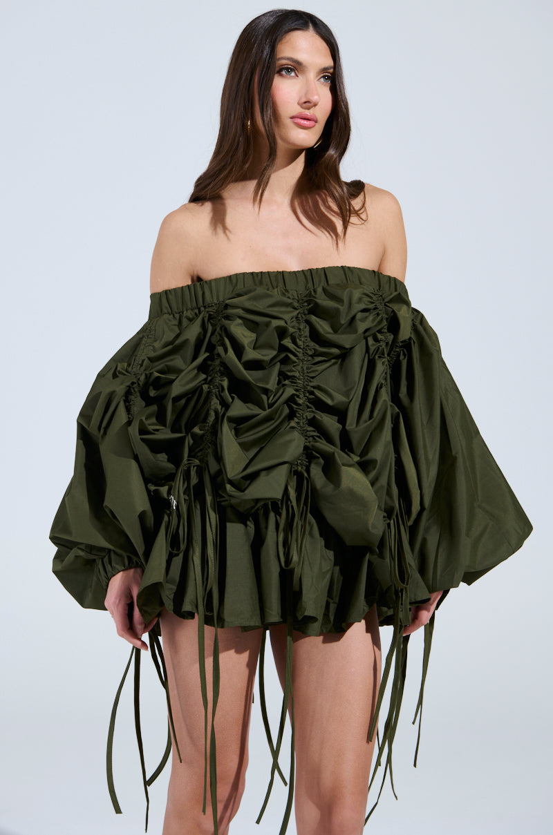 FREE AS CAN BE MINI DRESS IN OLIVE