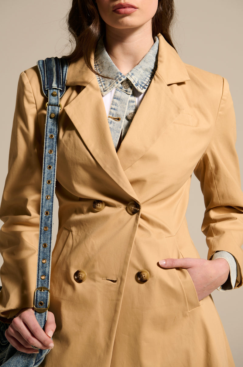 JADE STRUCTURED TRENCH IN KHAKI