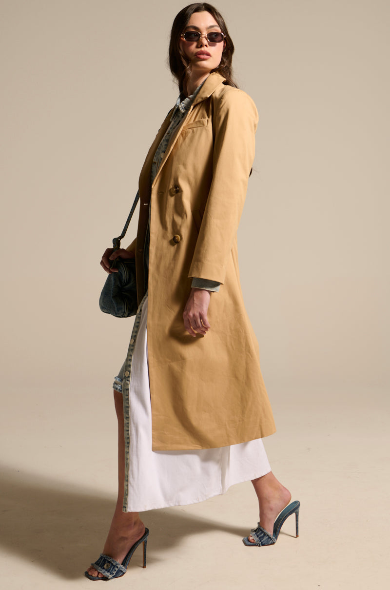 JADE STRUCTURED TRENCH IN KHAKI