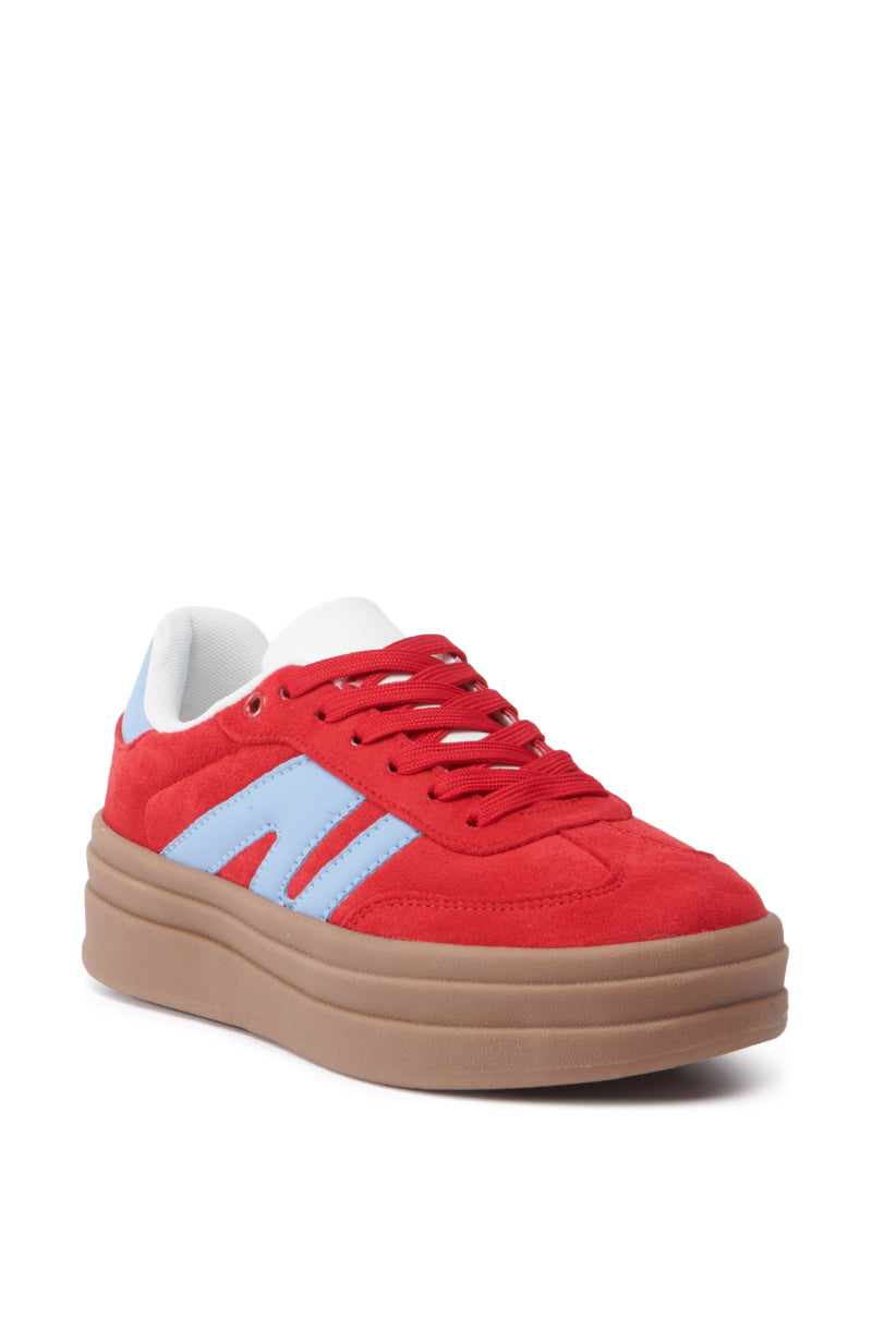 AZALEA WANG JUMBALAYA RED PLATFORM SNEAKER