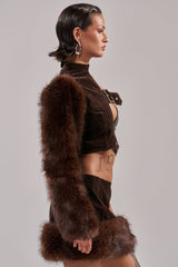 WILD SIDE SINGLE SLEEVE FUR TOP