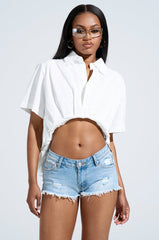 SHINE ON BUTTON DOWN BUBBLE TOP