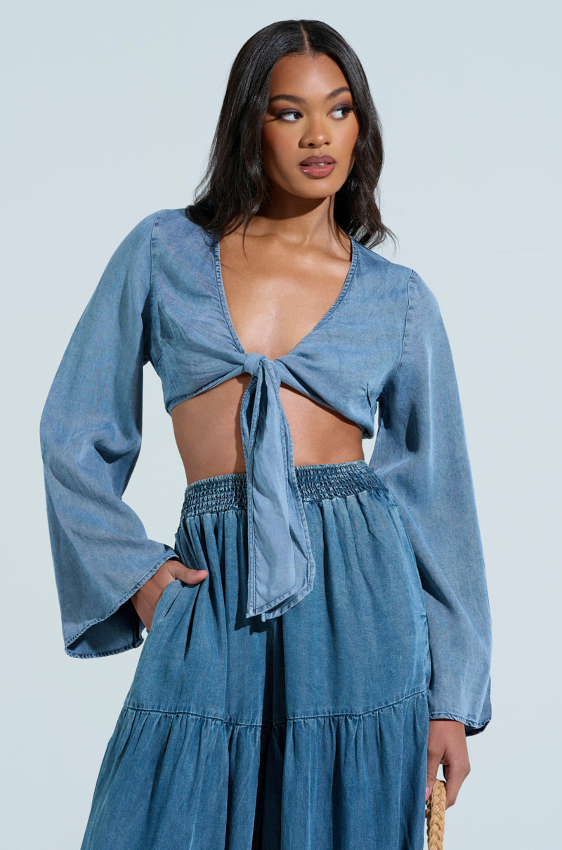 PERFECT AS CAN BE TIE FRONT BLOUSE