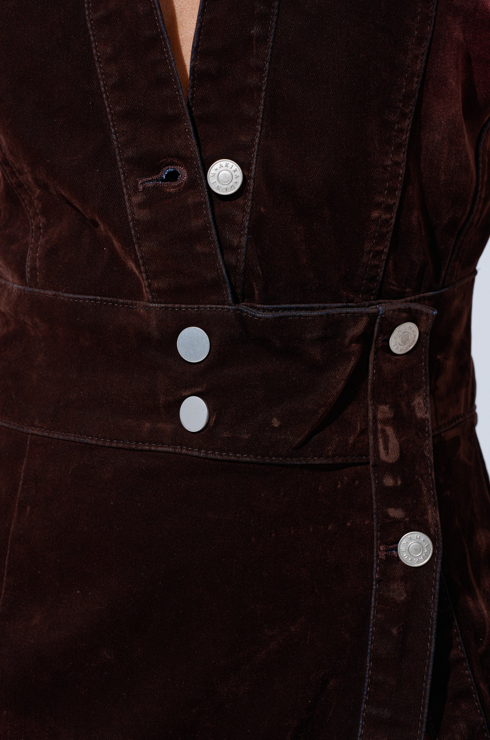 CHELSEA BUTTON DOWN MAXI DRESS IN VELVET DENIM