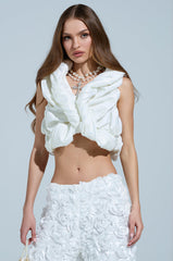 SOMETHING SWEET SATIN BOLERO IN IVORY FLORAL