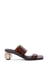 AZALEA WANG LIRIO BROWN BALL HEEL SANDAL