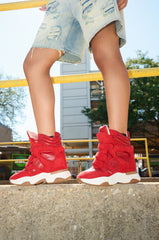 MARANTO RED WEDGE SNEAKER