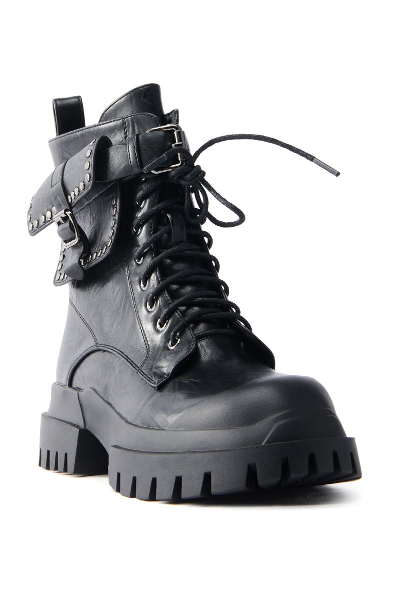 AZALEA WANG MEYERS BLACK COMBAT BOOT