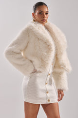 POPPY CROPPED FAUX FUR IN WHITE