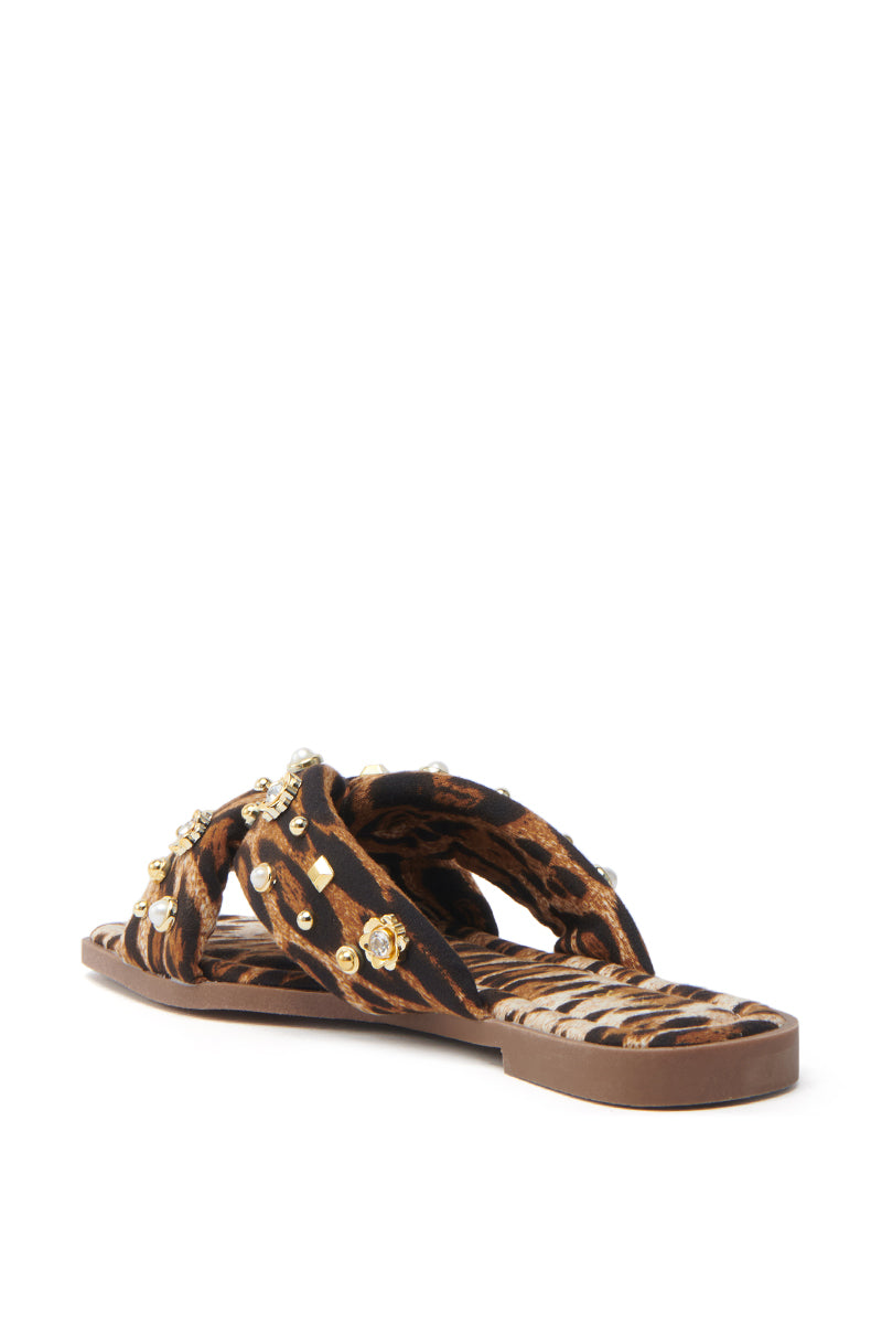 AKIRA RAMSEY LEOPARD FLAT SANDAL
