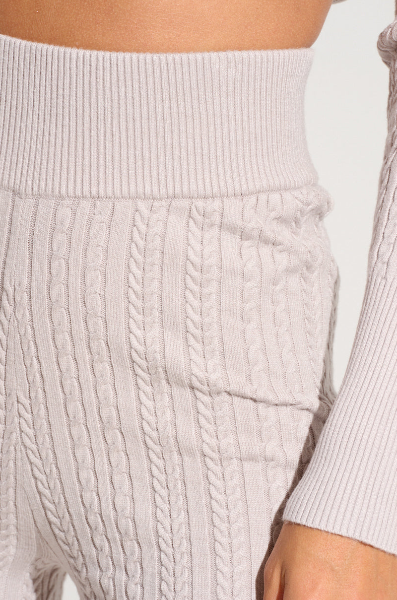 DREAM GIRL FLARE KNIT PANT IN GREY