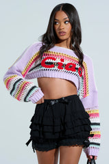 CIAO KNITTED CROPPED SWEATER