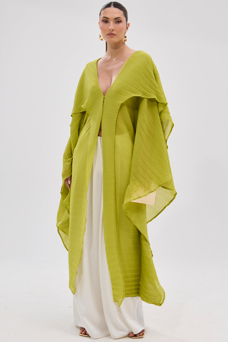 FLY AWAY WITH ME BLOUSE IN CHARTREUSE