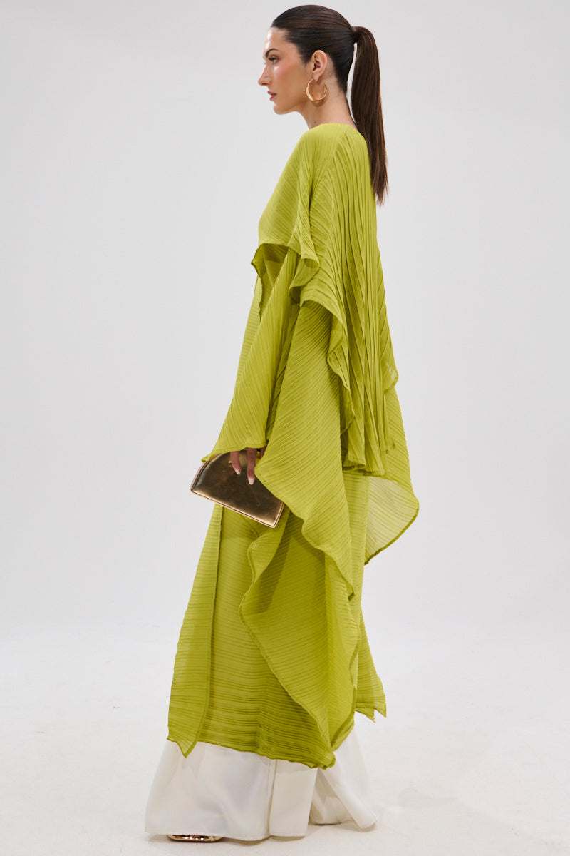 FLY AWAY WITH ME BLOUSE IN CHARTREUSE