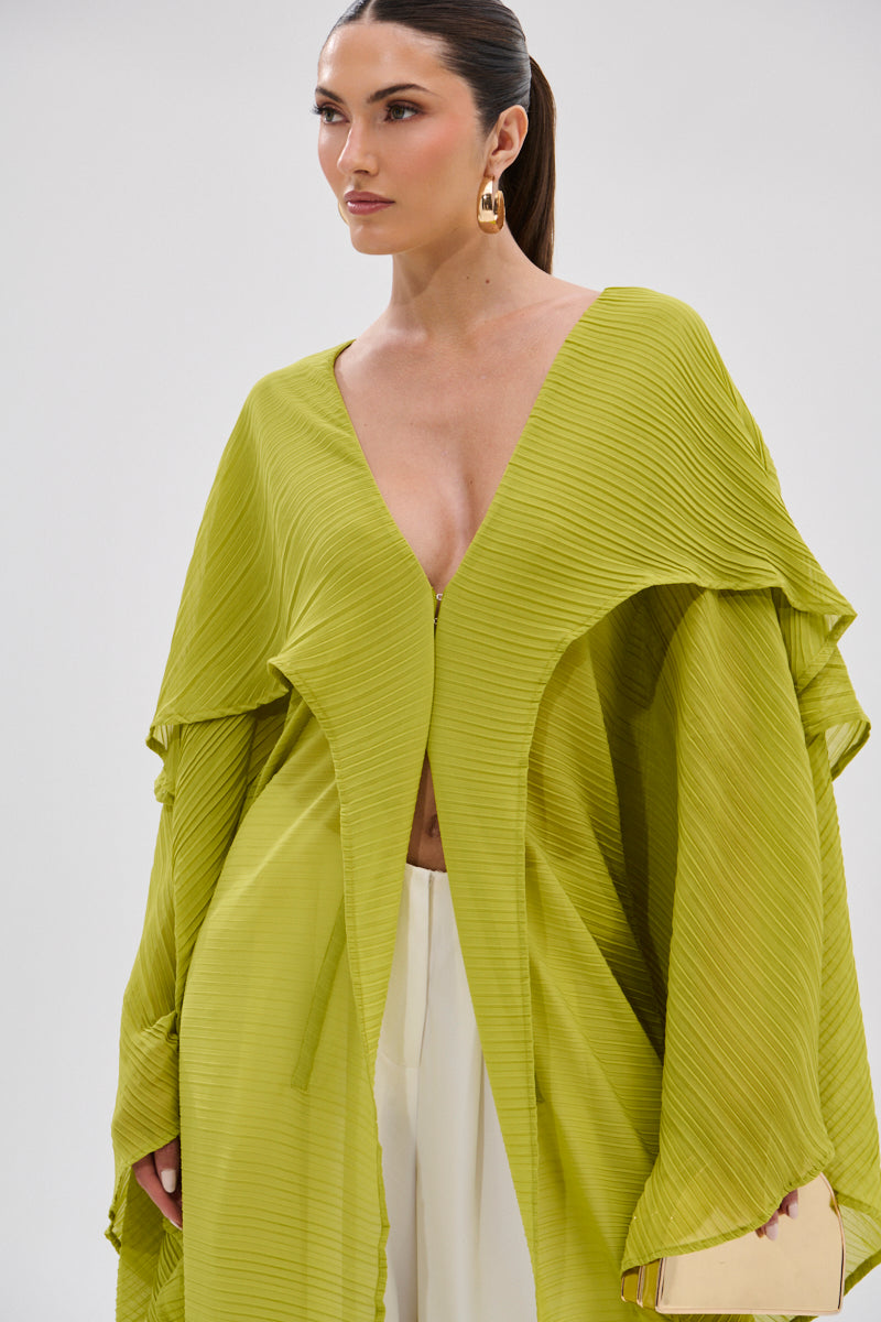 FLY AWAY WITH ME BLOUSE IN CHARTREUSE