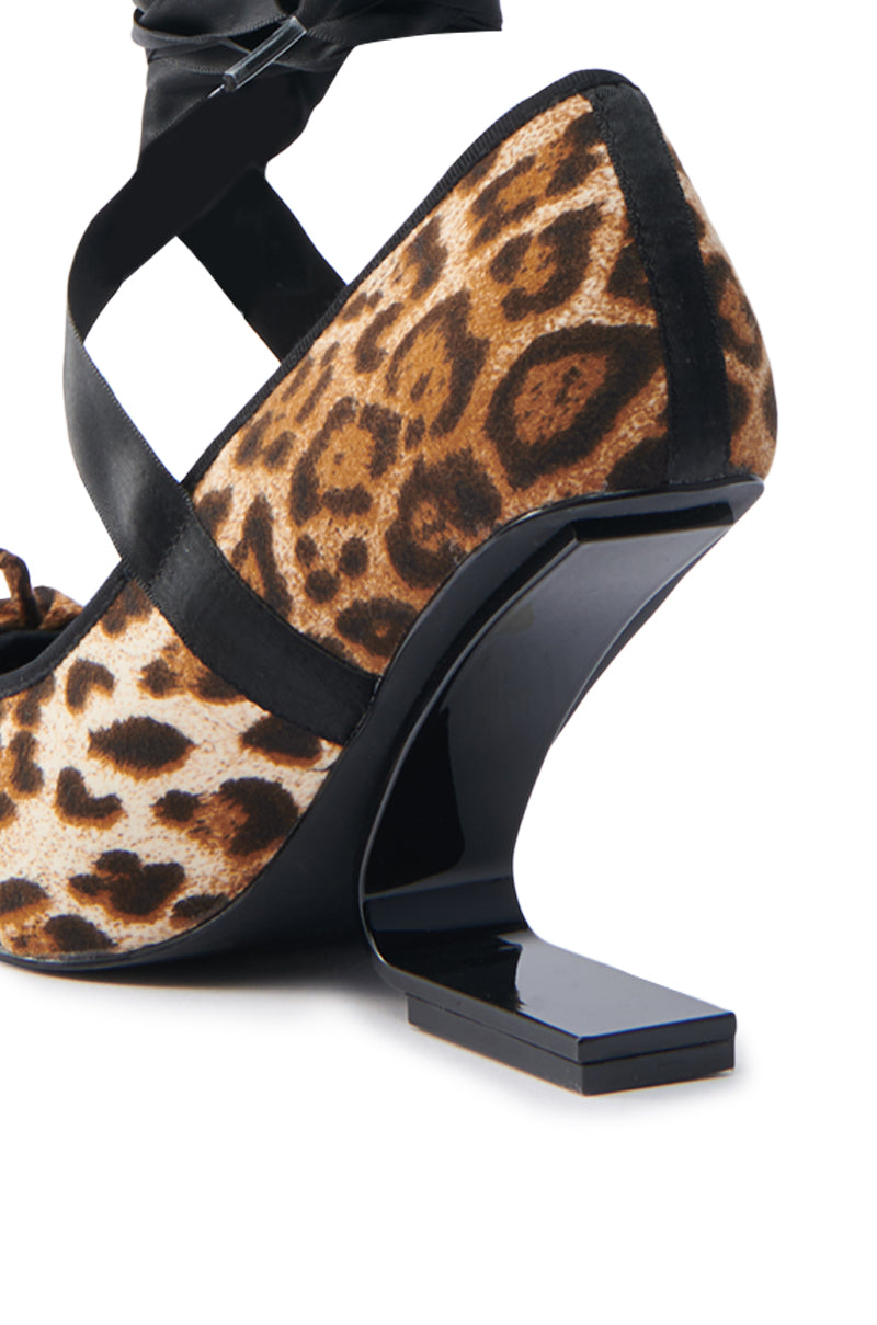 AZALEA WANG SOLANA LEOPARD WEDGE PUMP