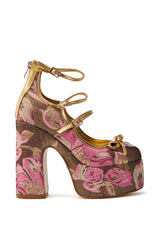 AZALEA WANG SPROUT GOLD BROCADE PUMP