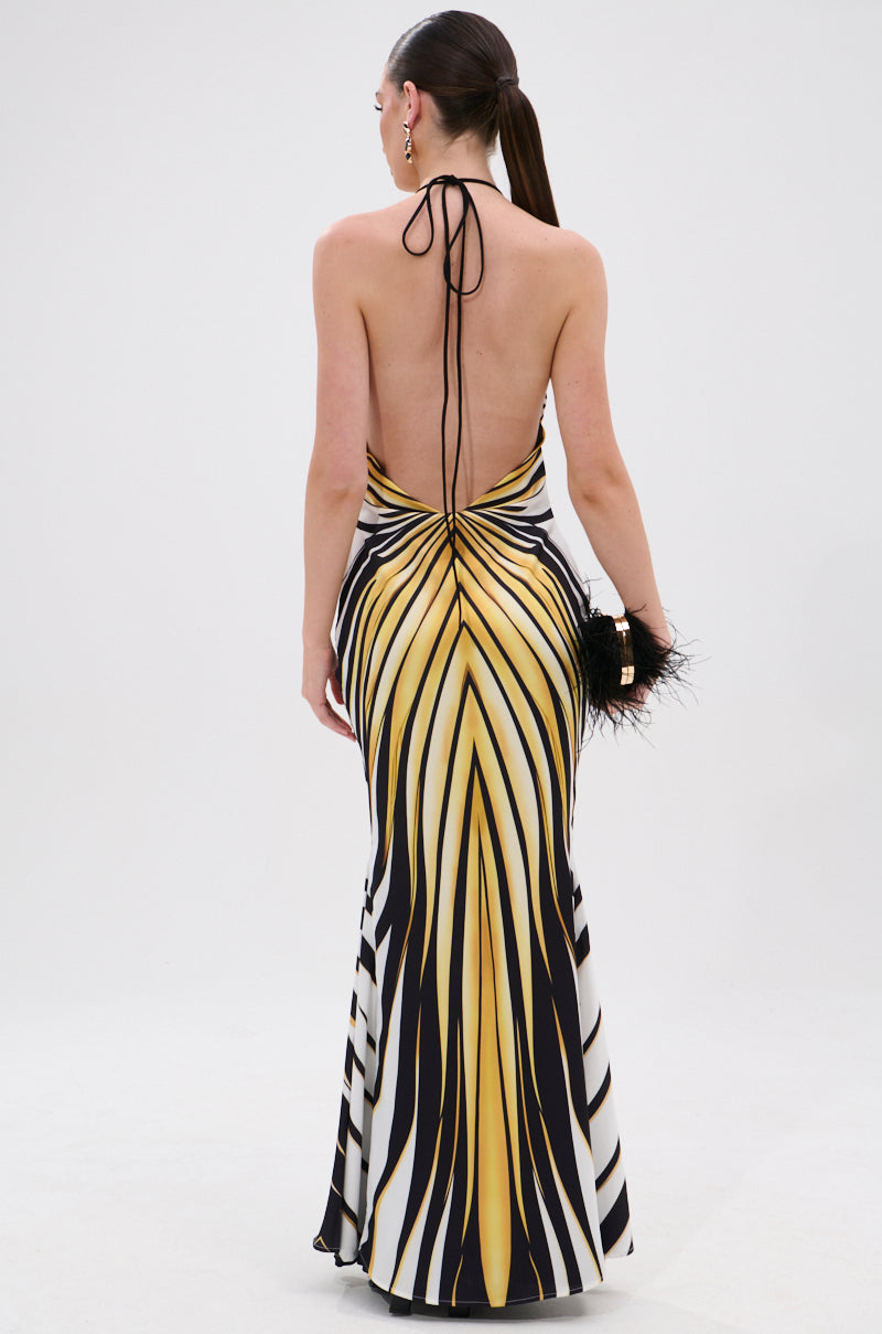 COVER STAR PRINTED SATIN MIDI DRESS