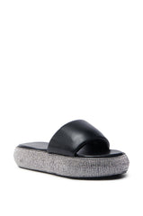 AZALEA WANG SWITZERLAND BLACK RHINESTONE SANDAL