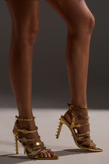 AKIRA GOLD SYDONIC GOLD WATCH STILETTO SANDAL