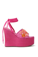 AZALEA WANG VONDA PINK WEDGE SANDAL