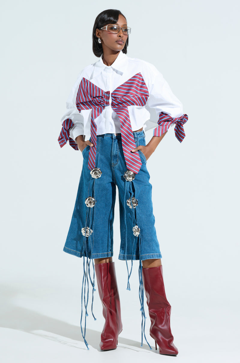 TIED TO YOU BUTTON DOWN BLOUSE