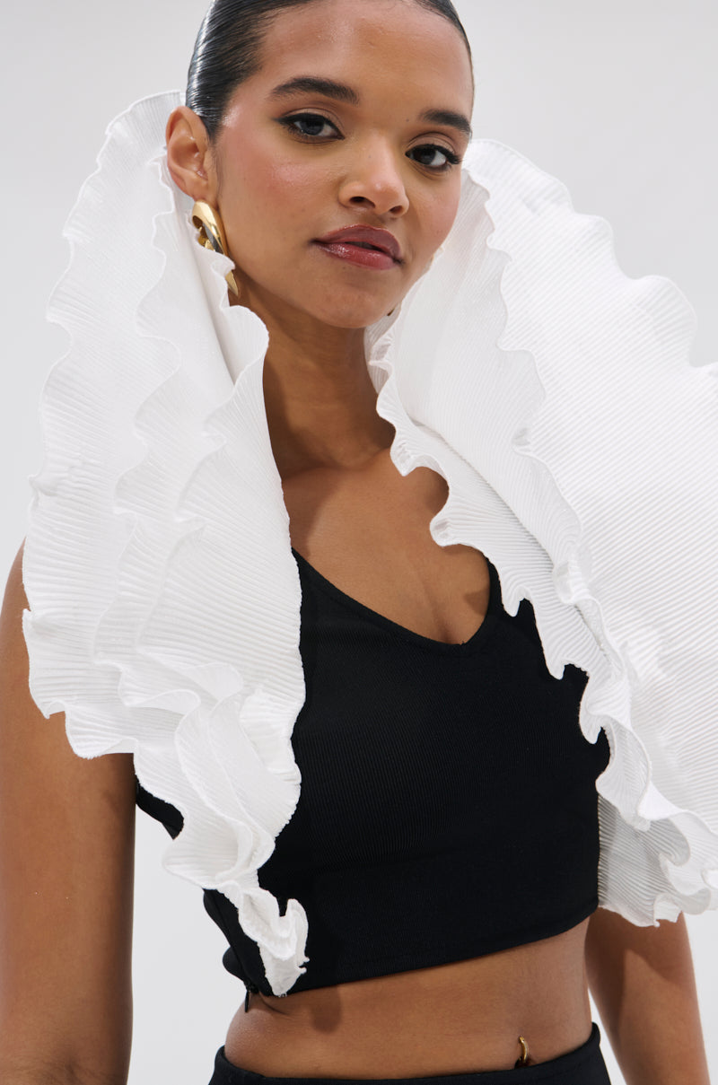 FASHION ICON RUFFLE BANDAGE BLOUSE