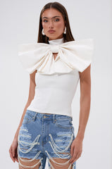 CUTIE BOW TOP IN WHITE
