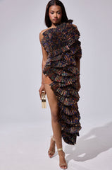 LUST FOR LIFE ASYMMETRICAL BROCADE TOP