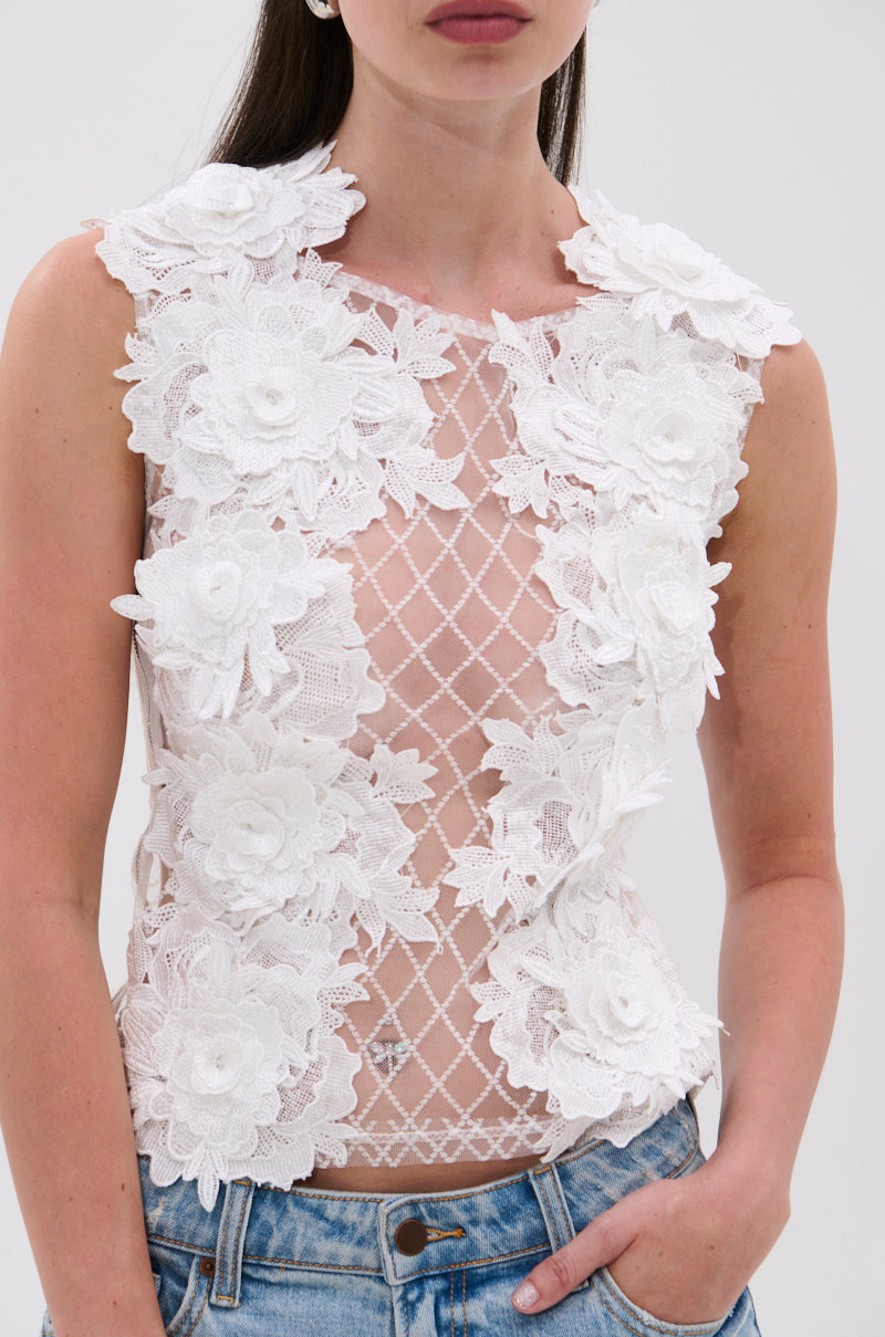 UNTAMED FLORAL LACE TOP