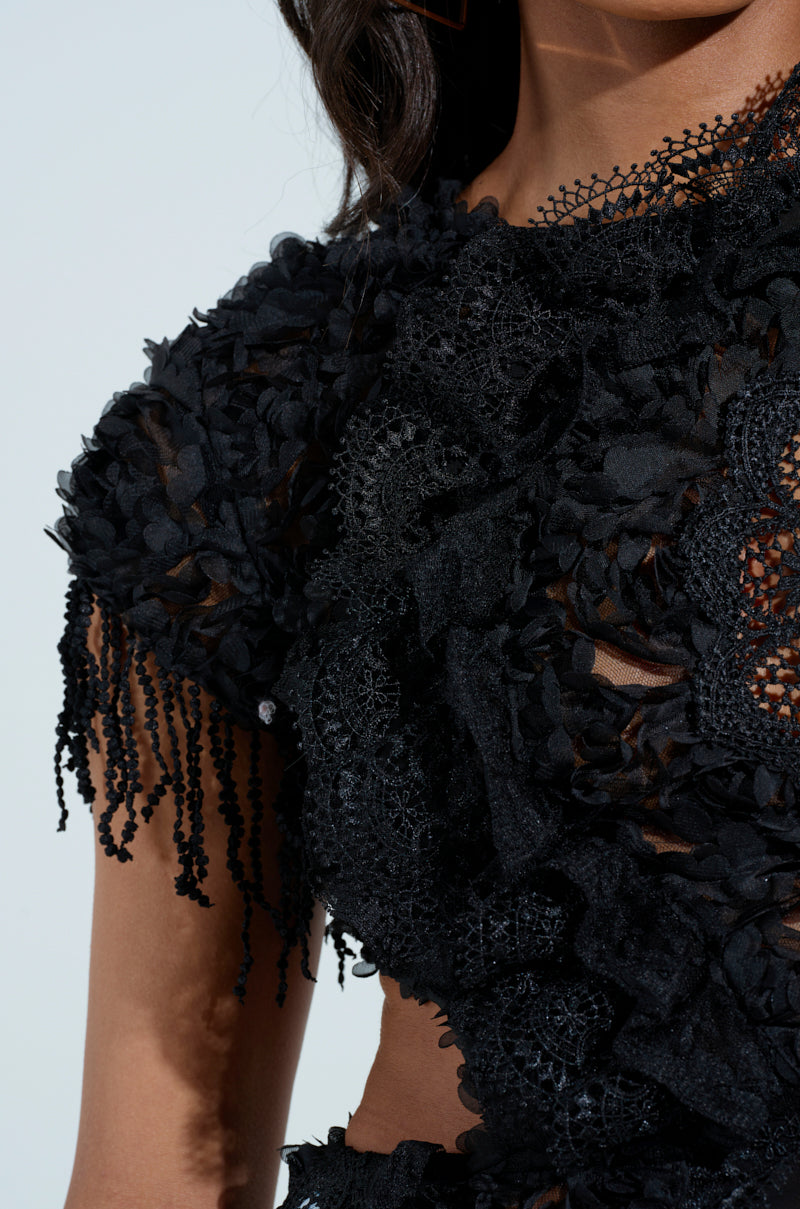 THINK ABOUT ME TOP IN BLACK