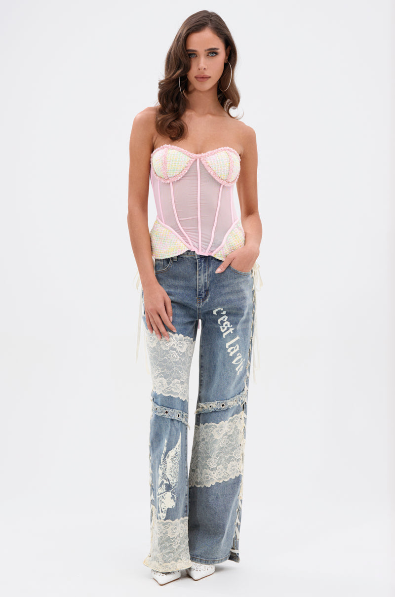 GOING PLACES CORSET WITH TWEED