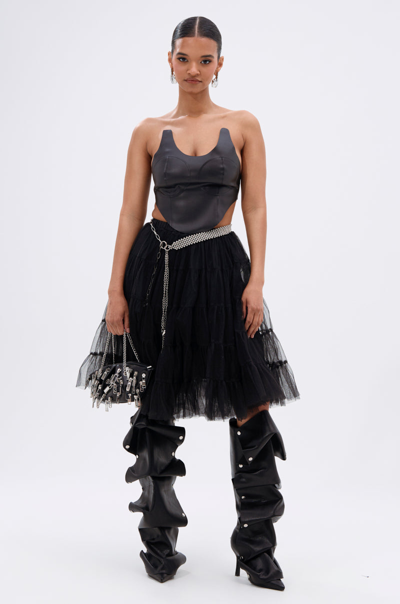 SAMMI FAUX LEATHER CORSET