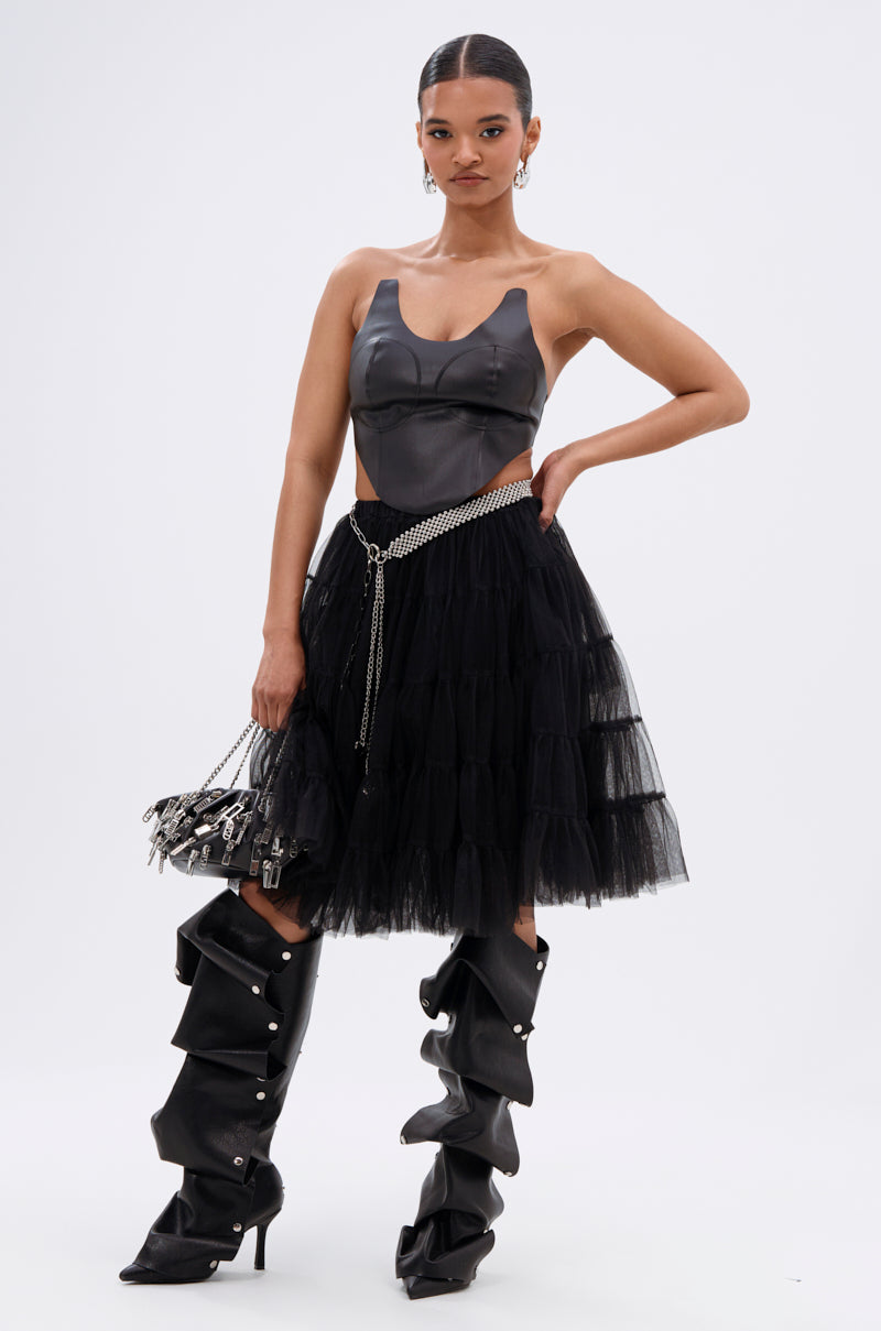 SAMMI FAUX LEATHER CORSET