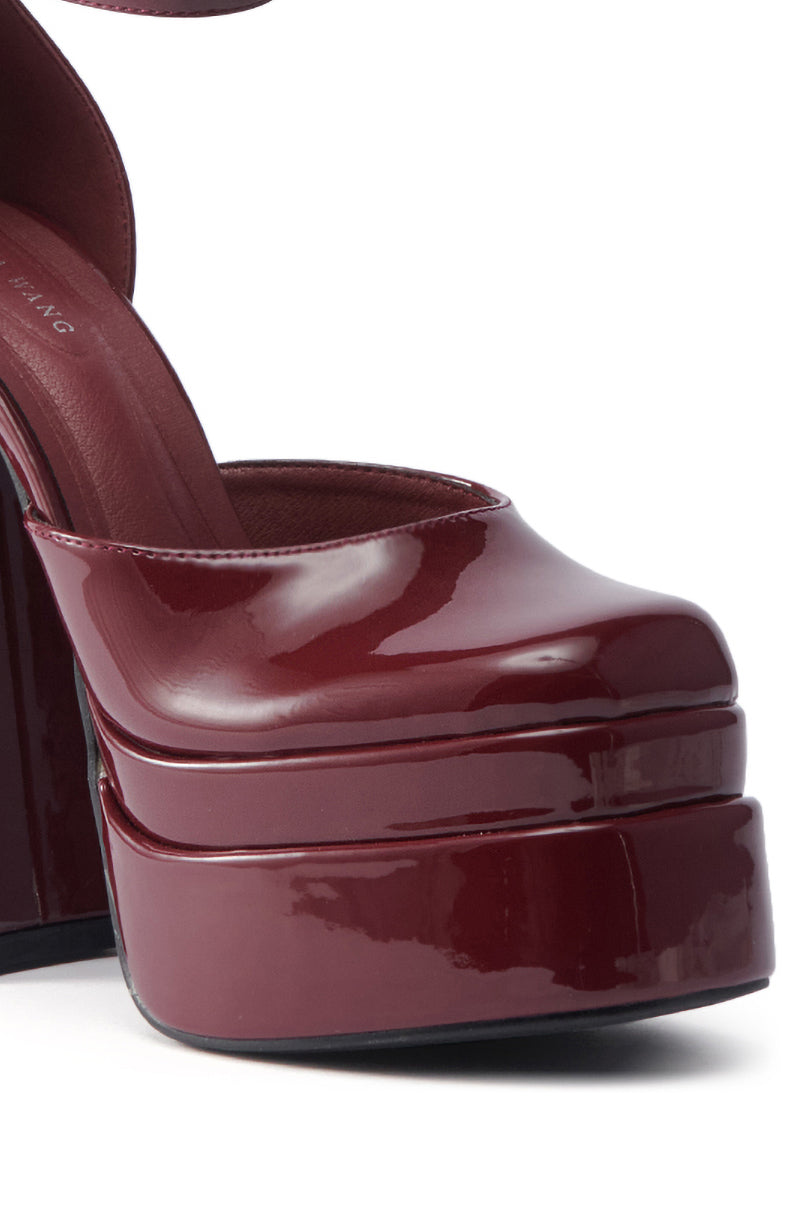 AZALEA WANG YUFFIE PATENT BURGUNDY PUMP