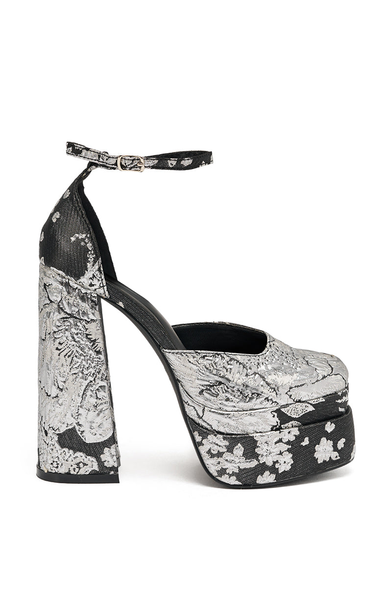AZALEA WANG ZIPPORAH BLACK BROCADE PUMP