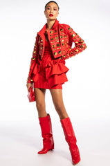 BACKSTAGE MOTO JACKET OVERSIZED SQUARE STUDS