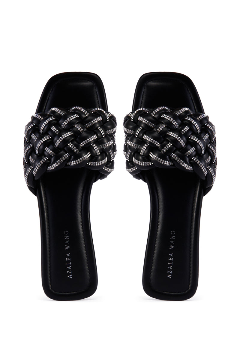 AZALEA WANG BARRON BLACK FLATFORM SLIDE
