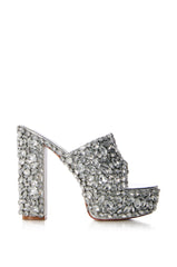 AZALEA WANG DARSI SILVER DIAMOND EMBELLISHED SANDAL