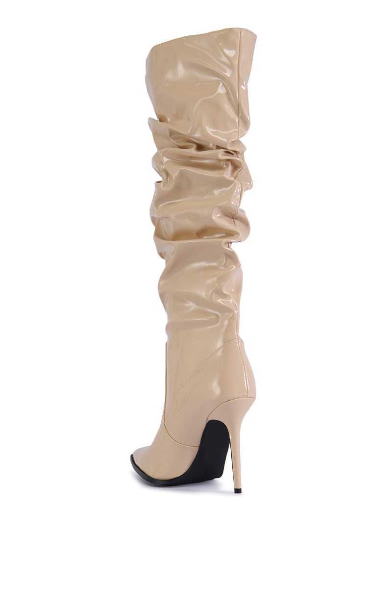 AZALEA WANG MITICA NUDE PATENT SLOUCH BOOT