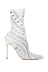 AZALEA WANG OPRY EMBELLISHED BOOTIE IN WHITE
