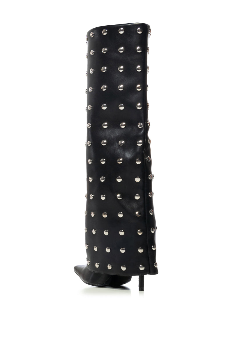 AZALEA WANG YOSHINO BLACK STUDDED BOOT